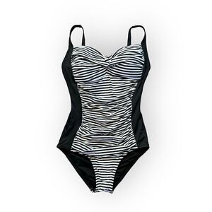 Romenza | One Piece Swimsuit‎ | Black and White Stripe